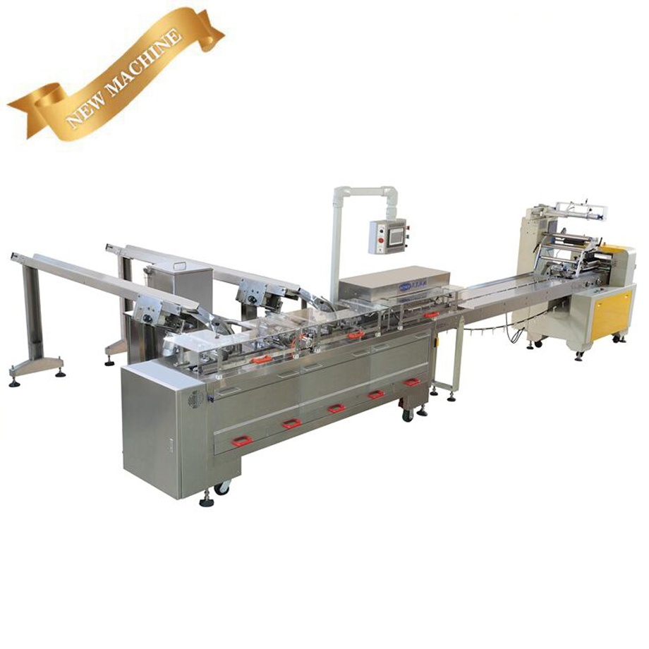 2+1 single lane sandwiching machine with flow packer