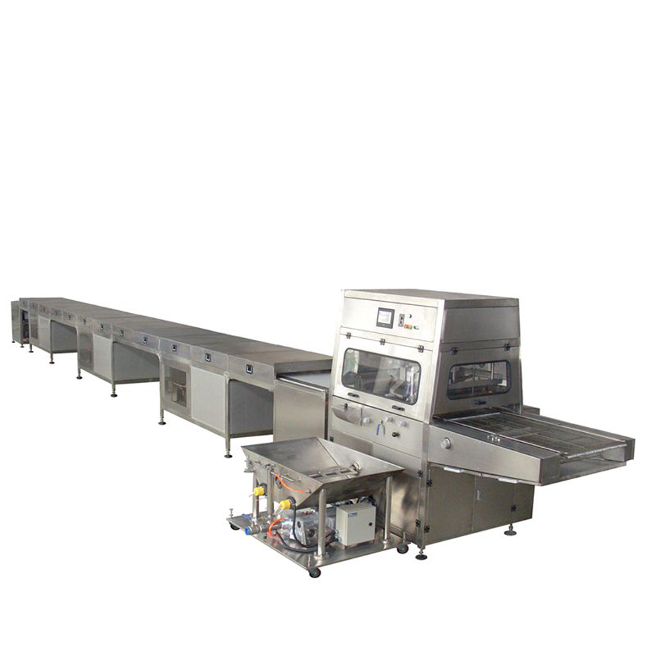 Chocolate enrobing machine